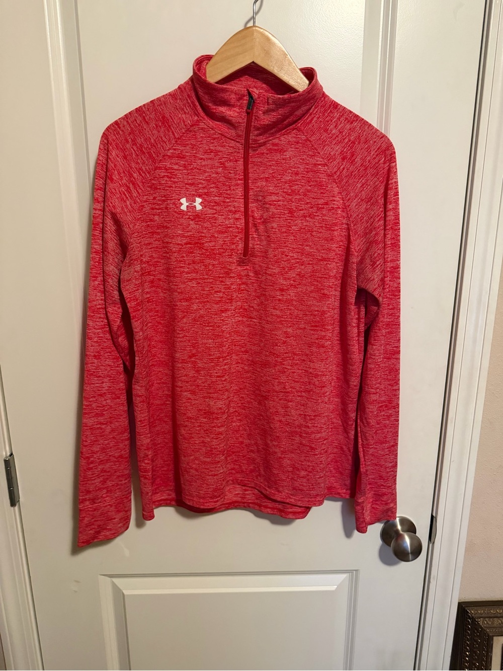 Under Armour Women's Heathered Red Quarter-Zip Pullover